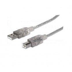 Cable USB Manhattan Pour Imprimante Transparent 1.8m