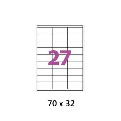 ETIQUETTES ADHESIVES TOpre7633TICK 70 x 32 MM A4 100 FEUILLES BLANC