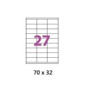 ETIQUETTES ADHESIVES 70 x 32 MM A4 100 FEUILLES BLANC