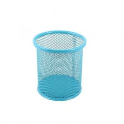 Pot à Stylo Rond Maille 802 Métal Bleu Ciel