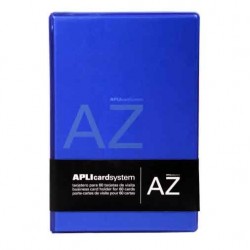 Porte carte de visite APLI à anneaux - 60 cartes - Bleu