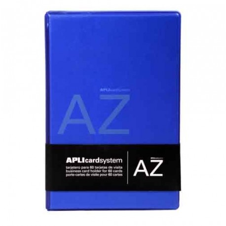 Porte carte de visite APLI à anneaux - 60 cartes - Bleu