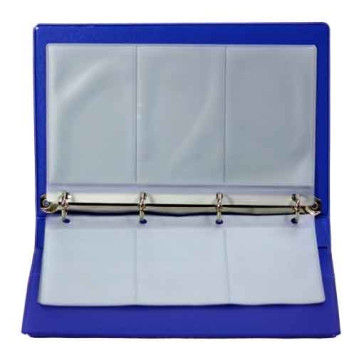 Porte carte de visite APLI à anneaux - 60 cartes - Bleu