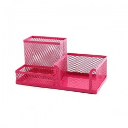 Organisateur de Bureau en Metal - 3 Compartiments Rose