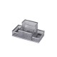 Organisateur de Bureau en Metal - 4 Compartiments Gris