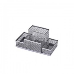 Organisateur de Bureau en Metal - 4 Compartiments Gris