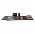 Garniture de Bureau Luxe en simili cuir 5 pièces Marron