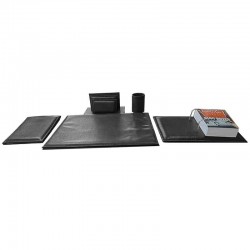 Ensemble de Bureau Luxe en simili cuir 5 pièces Noir