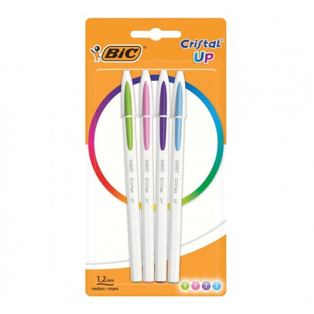 Pochette 4 stylos à bille BIC cristal up