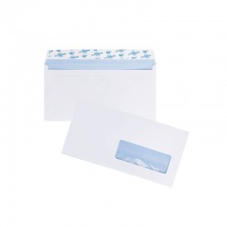 Paquet de 25 Enveloppes Blanches 110x220 mm Avec fenêtre