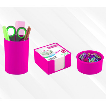 Ensemble de bureau Plastique -3 pièces - Rose