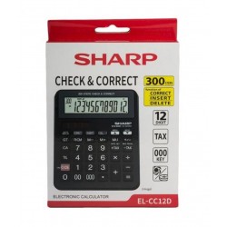 Calculatrice de bureau SHARP EL-CC12D / 12 Chiffres / NOIR