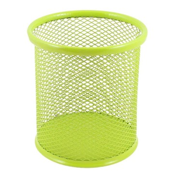 Pot à Stylo Métal Rond Maille (Vert Pistache)