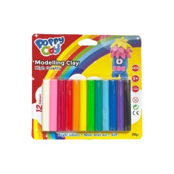 pâte à modeler de 12 couleurs POPPY CLAY 200GR