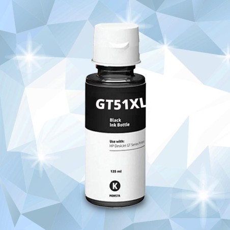 Bouteille d'encre Adaptable GT51XL Noir