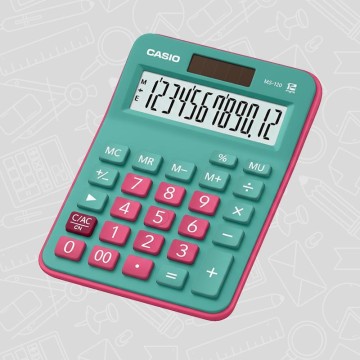 Calculatrice de Bureau Casio Bleu/Rose12 chiffres