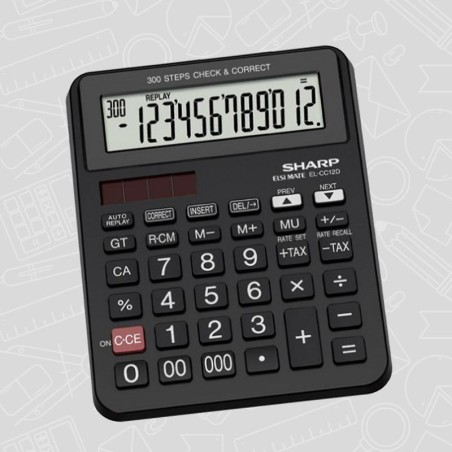 Calculatrice de bureau SHARP 12 Chiffres NOIR