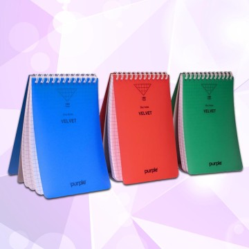 BLOC NOTE A7 AVEC SPIRAL 160P 5/5  PURPLE