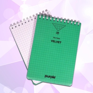 BLOC NOTE A7 AVEC SPIRAL 160P 5/5  PURPLE