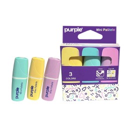 POCHETTE DE 3 MINI FLUO PASTEL PURPLE