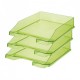 Corbeille à Courrier Transparent / Vert- Ark 450