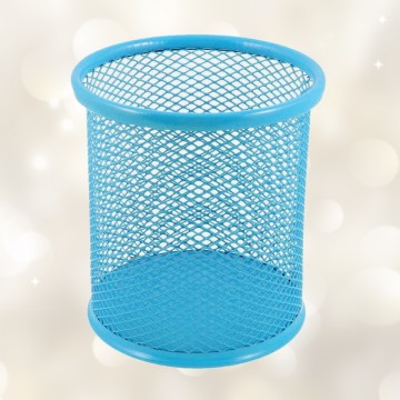 Pot à Stylo Rond Maille 802 Métal Bleu Ciel