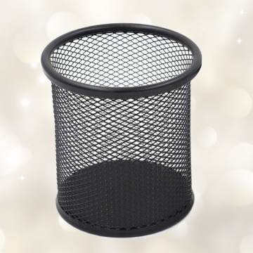 Pot à Stylo Rond Maille 802 Métal Noir