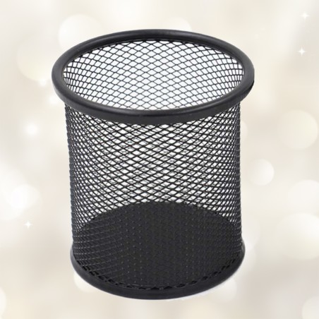 Pot à Stylo Rond Maille 802 Métal Noir