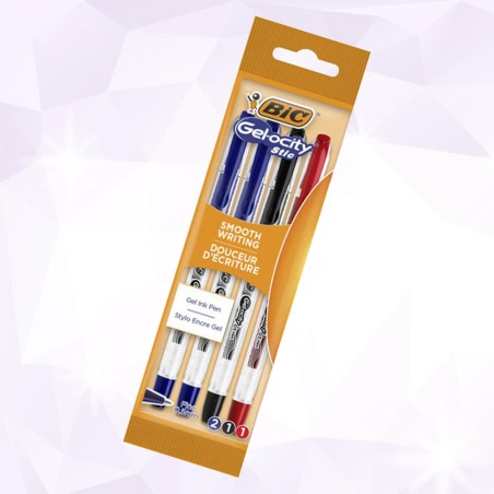 Pochette 4 stylos BIC GEL-OCITY