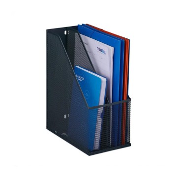 Porte revue métal 2 noir compartiments