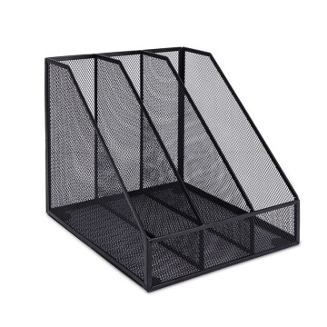 Porte revue métal 3 noir compartiments