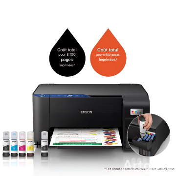 Imprimante à Réservoir Intégré Epson Ecotank L3251  3en1 Couleur Wifi + 5 Bouteilles d'encre Epson