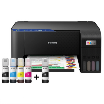 Imprimante à Réservoir Intégré Epson Ecotank L3251  3en1 Couleur Wifi + 5 Bouteilles d'encre Epson