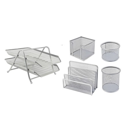 Ensemble de bureau métal 5 pièces Gris