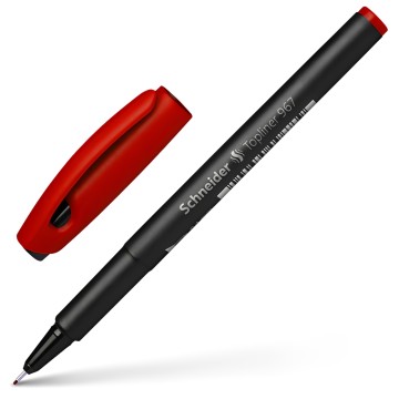 Stylo Pointe Fine Schneider Topliner 967 Rouge