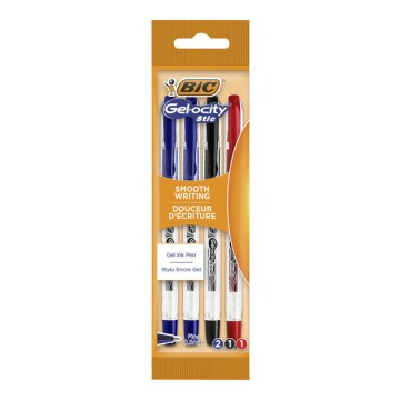 Pochette 4 stylos BIC GEL-OCITY