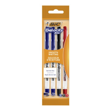 Pochette 4 stylos BIC GEL-OCITY