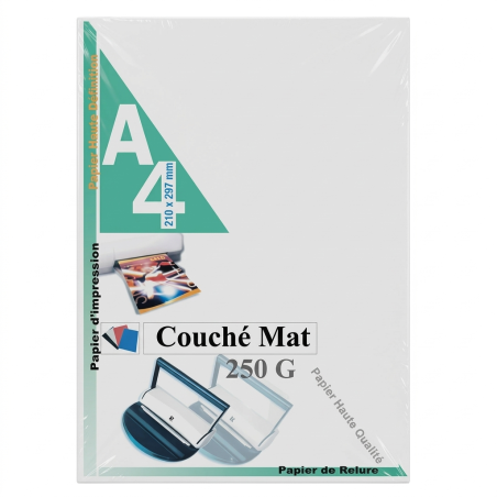 Rame papier couché Mat A4 250 g/m²,100 F