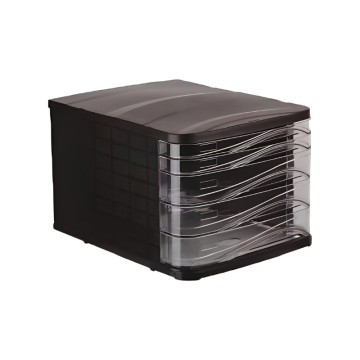 Bloc Tiroirs 4 étage ARK / Noir & Transparent