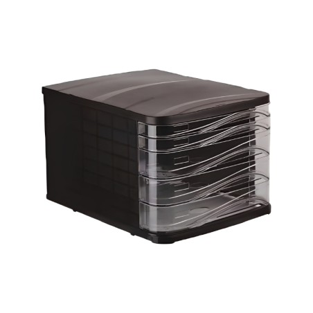 Bloc Tiroirs 5 étage ARK Noir et transparent