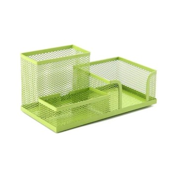 Organisateur de Bureau en Metal - 3 Compartiments Vert pistache