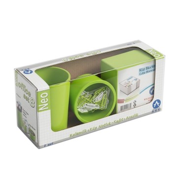 Ensemble de bureau Plastique -3 pièces - Vert