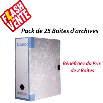 Pack de 25 Boîte d'archive Cartonné dos 10cm