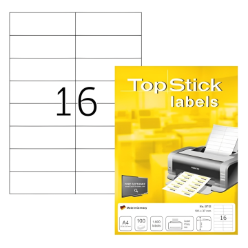 Étiquettes Adhésives 105 x 37 MM 100 Feuilles Blanc Top Stick