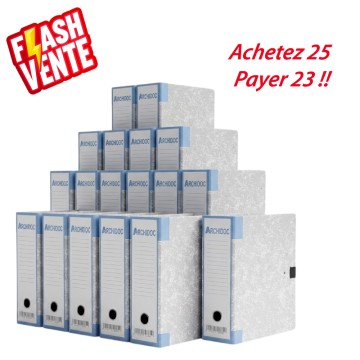 Pack de 25 Boîtes d'archives Cartonné dos 10cm