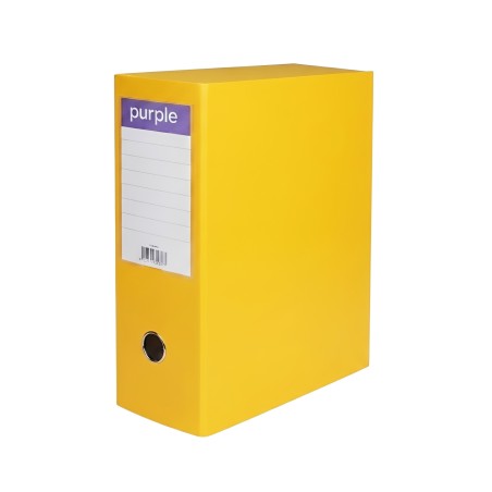 Boîte d'archive Cartonné Pruple dos 10cm Jaune