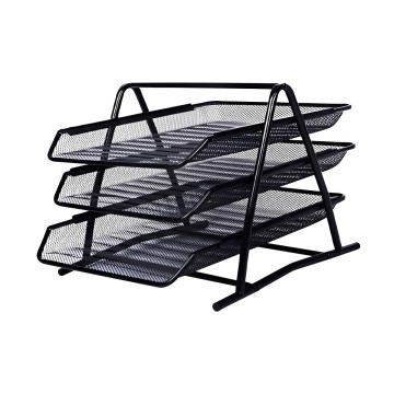 Corbeille à courrier Métallique 3 étages - Noir