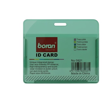 Porte Badge Vert Transparent 9 x 5.5 cm Paysage