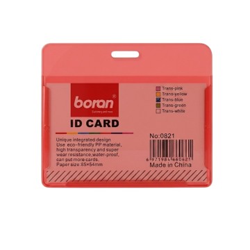 Porte Badge Rouge Transparent 9 x 5.5 cm Paysage