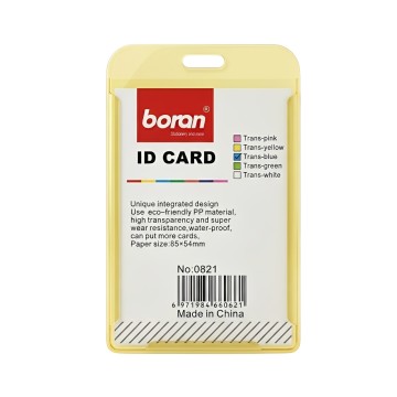 Porte Badge Jaune Transparent 9 x 6cm Portrait